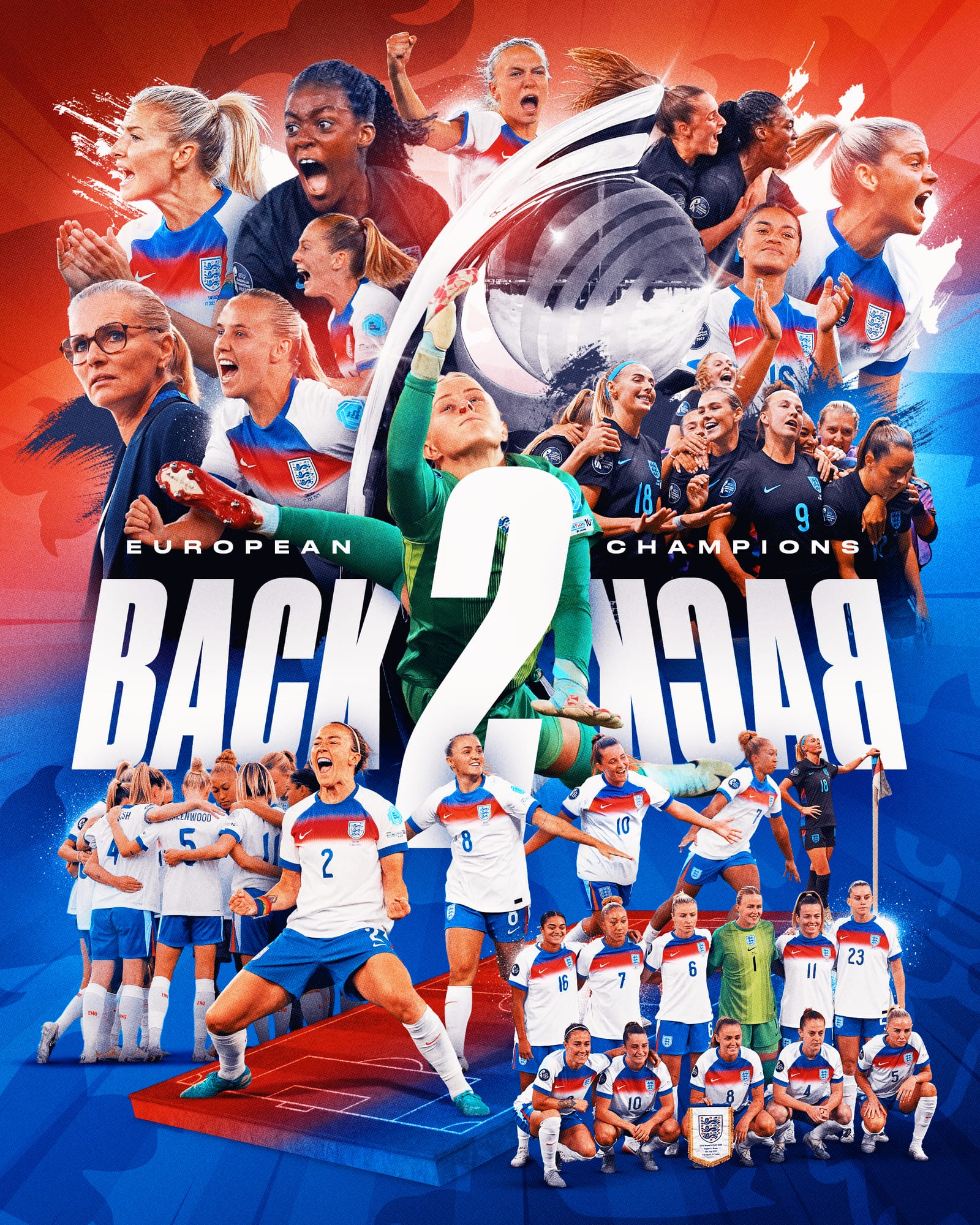 England Women Euro 2025 champions artwork